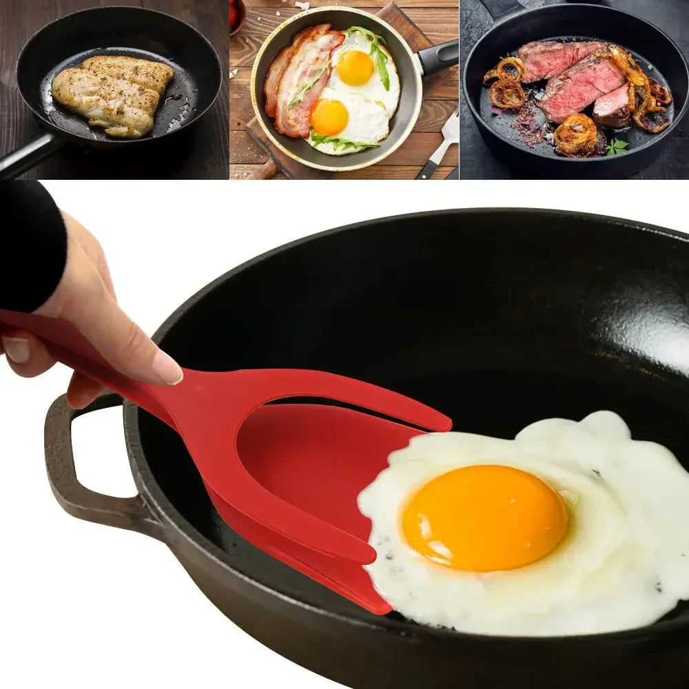 ChefFlip: 3-in-1 Spatula that Combines Tongs, Spatula, and Gripper!